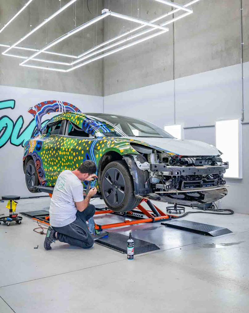 First Nations artist Presten Warren collaborates with SA Power Networks and Tesla