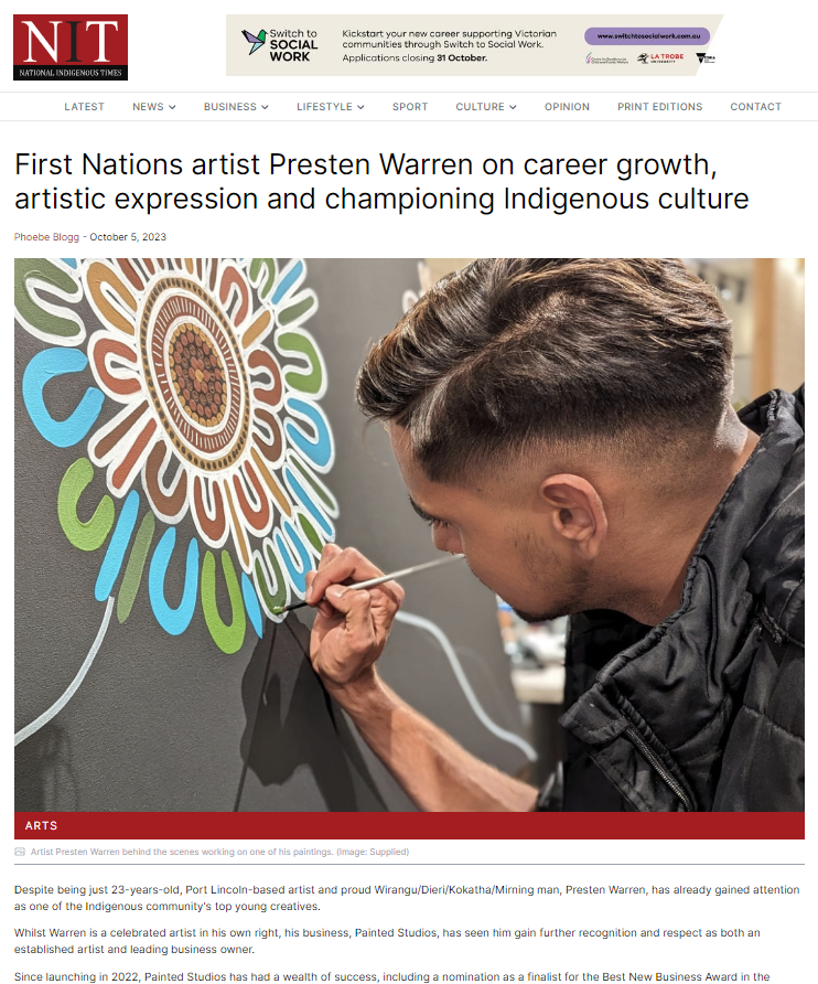 First Nations artist Presten Warren on career growth, artistic expression and championing Indigenous culture.