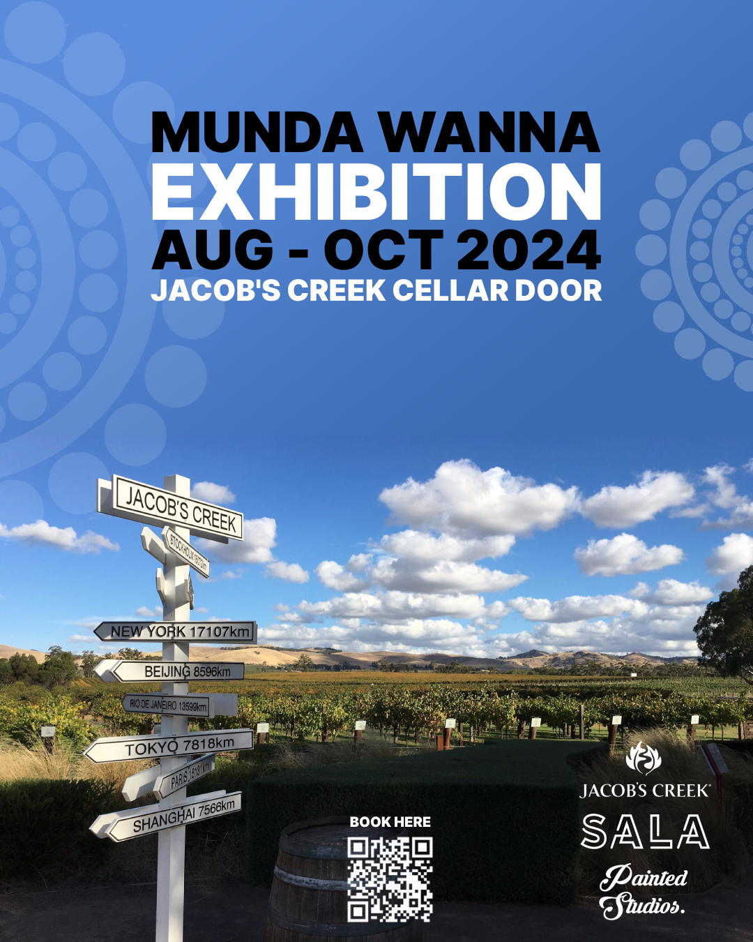 Munda Wanna Exhibition at Jacob’s Creek Cellar Door as part of the SALA Festival.